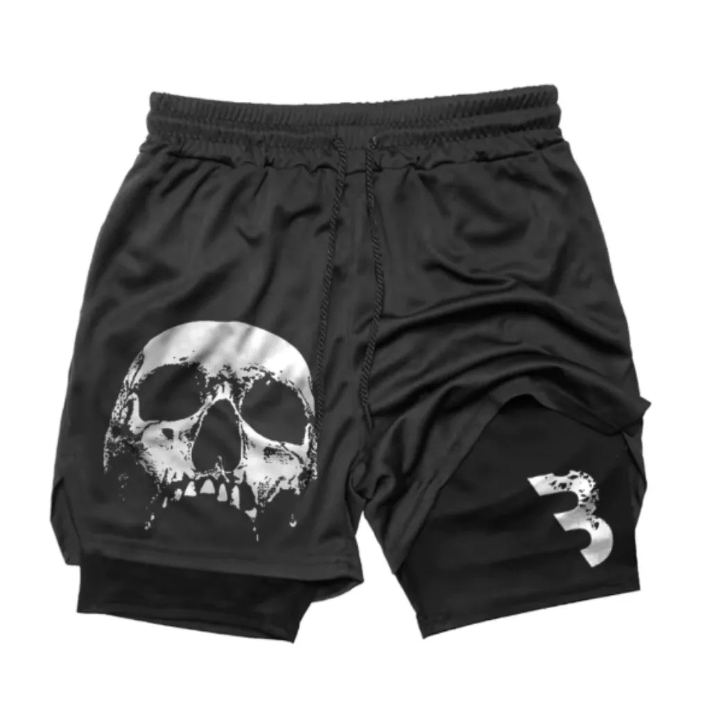 Short 2 em 1 Caveira Dark Pro Fit