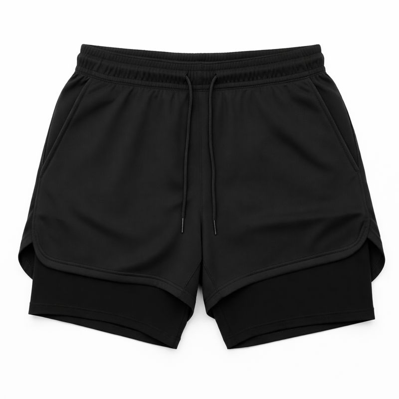 Short 2 em 1 Masculino Dry Fit com Bolso