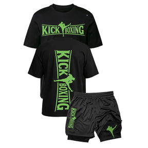 Kit Kickboxing Combat Camiseta Algodão + Short 2 em 1