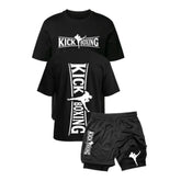 Kit Kickboxing Combat Camiseta Algodão + Short 2 em 1