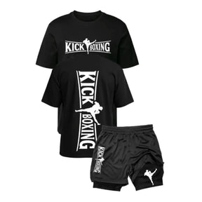Kit Kickboxing Combat Camiseta Algodão + Short 2 em 1