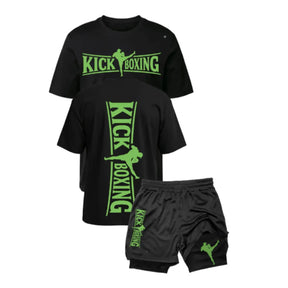 Kit Kickboxing Combat Camiseta Algodão + Short 2 em 1