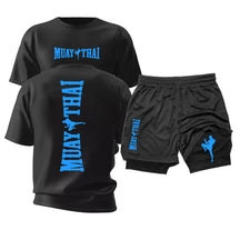 Kit Muay Thai Strike Camiseta Algodão + Shorts 2 em 1 Treino