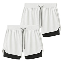 Kit 2 Shorts 2 em 1 Masculino Dry Fit com Bolso