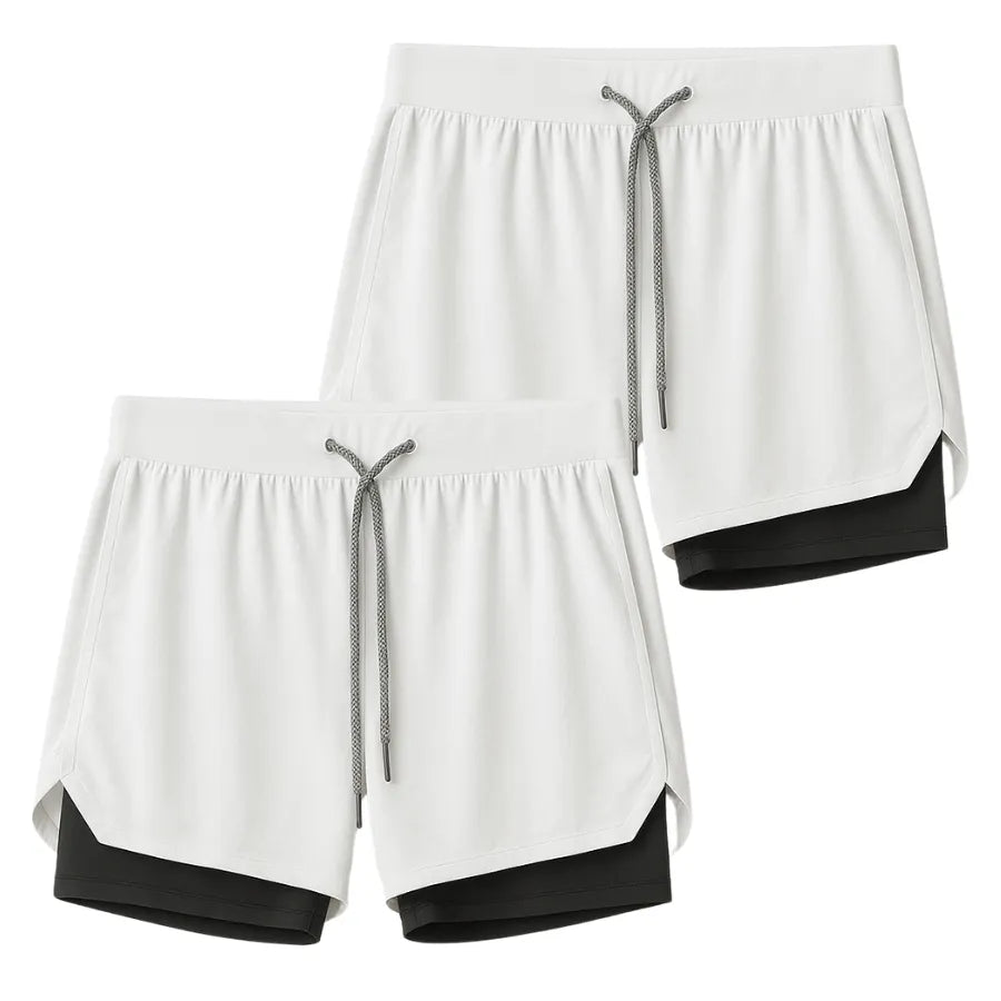 Kit 2 Shorts 2 em 1 Masculino Dry Fit com Bolso