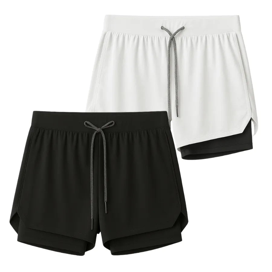 Kit 2 Shorts 2 em 1 Masculino Dry Fit com Bolso