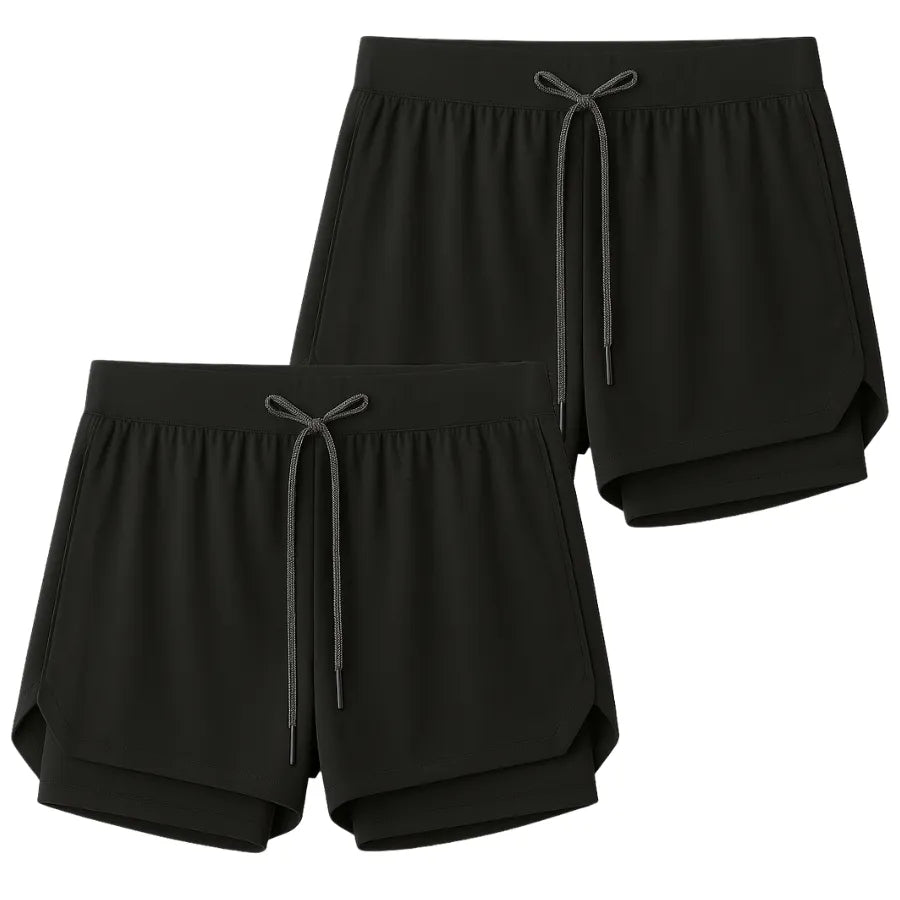 Kit 2 Shorts 2 em 1 Masculino Dry Fit com Bolso