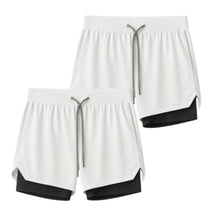 Kit 2 Shorts 2 em 1 Masculino Dry Fit com Bolso