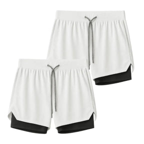 Kit 2 Shorts 2 em 1 Masculino Dry Fit com Bolso