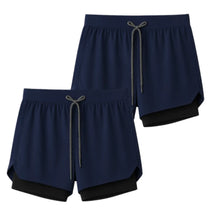 Kit 2 Shorts 2 em 1 Masculino Dry Fit com Bolso