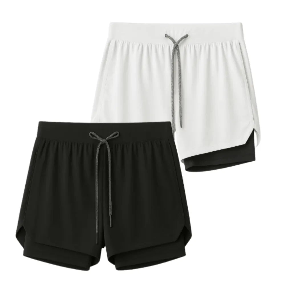 Kit 2 Shorts 2 em 1 Masculino Dry Fit com Bolso