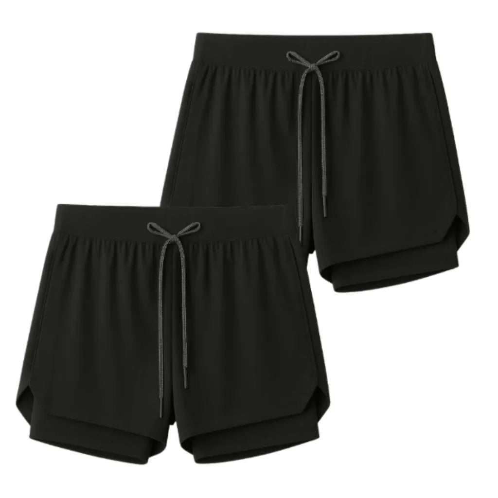 Kit 2 Shorts 2 em 1 Masculino Dry Fit com Bolso