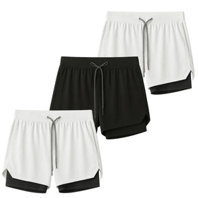 Kit 3 Shorts 2 em 1 Masculino Dry Fit com Bolso