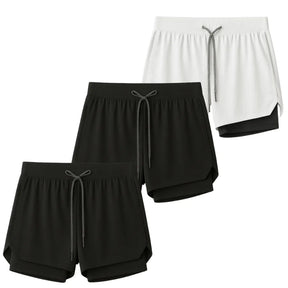 Kit 3 Shorts 2 em 1 Masculino Dry Fit com Bolso