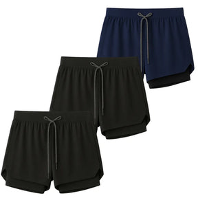 Kit 3 Shorts 2 em 1 Masculino Dry Fit com Bolso