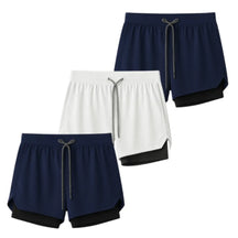 Kit 3 Shorts 2 em 1 Masculino Dry Fit com Bolso