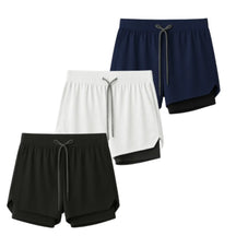 Kit 3 Shorts 2 em 1 Masculino Dry Fit com Bolso