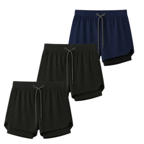 Kit 3 Shorts 2 em 1 Masculino Dry Fit com Bolso