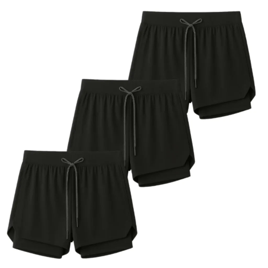 Kit 3 Shorts 2 em 1 Masculino Dry Fit com Bolso