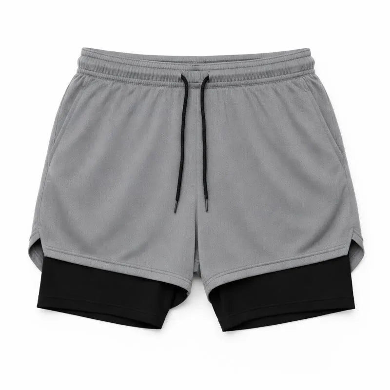 Short 2 em 1 Masculino Dry Fit com Bolso