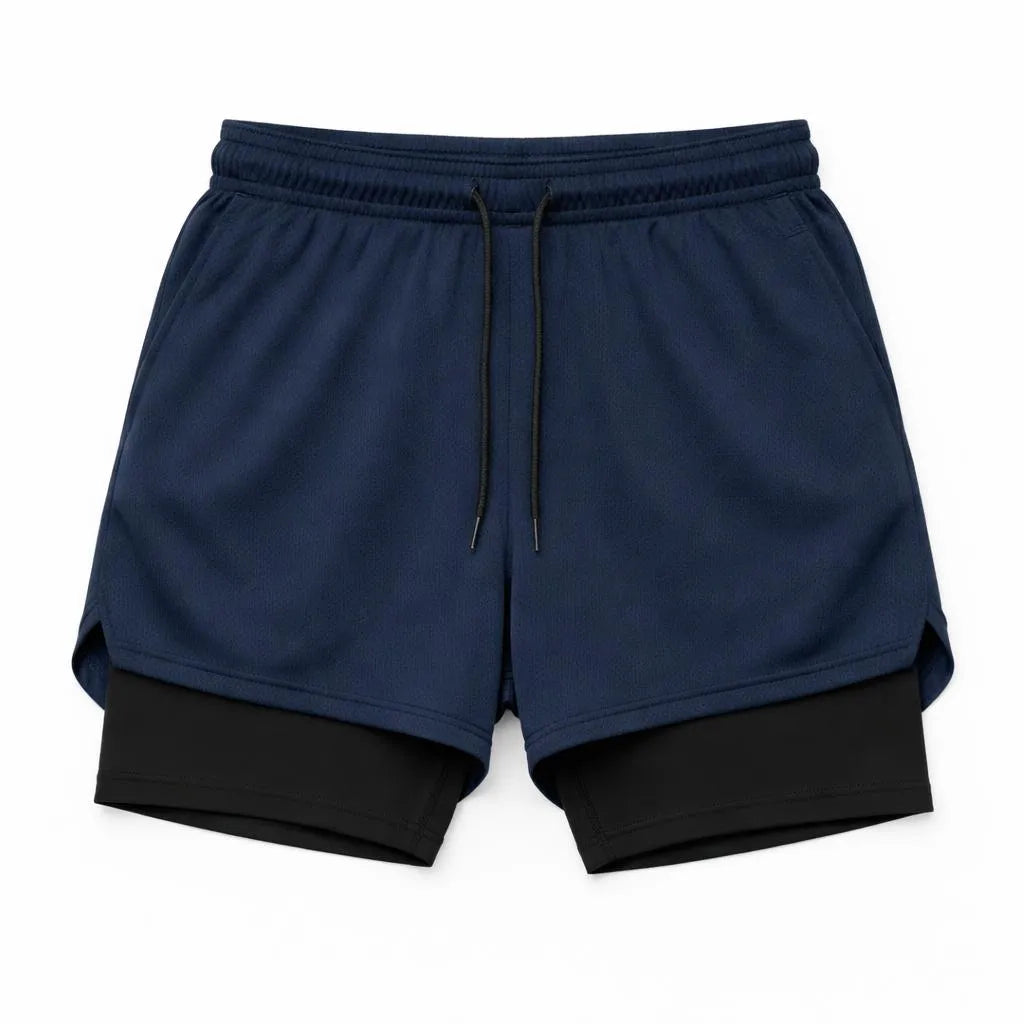 Short 2 em 1 Masculino Dry Fit com Bolso