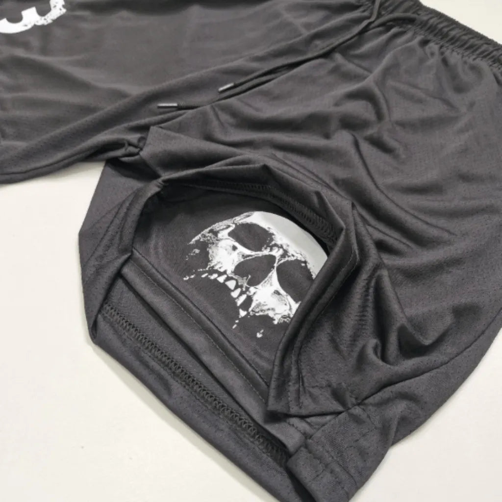 Short 2 em 1 Caveira Dark Pro Fit