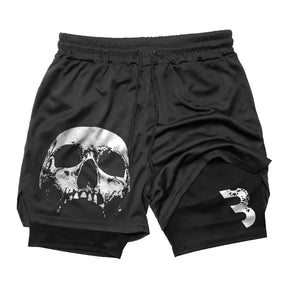 Short 2 em 1 Caveira Dark Pro Fit